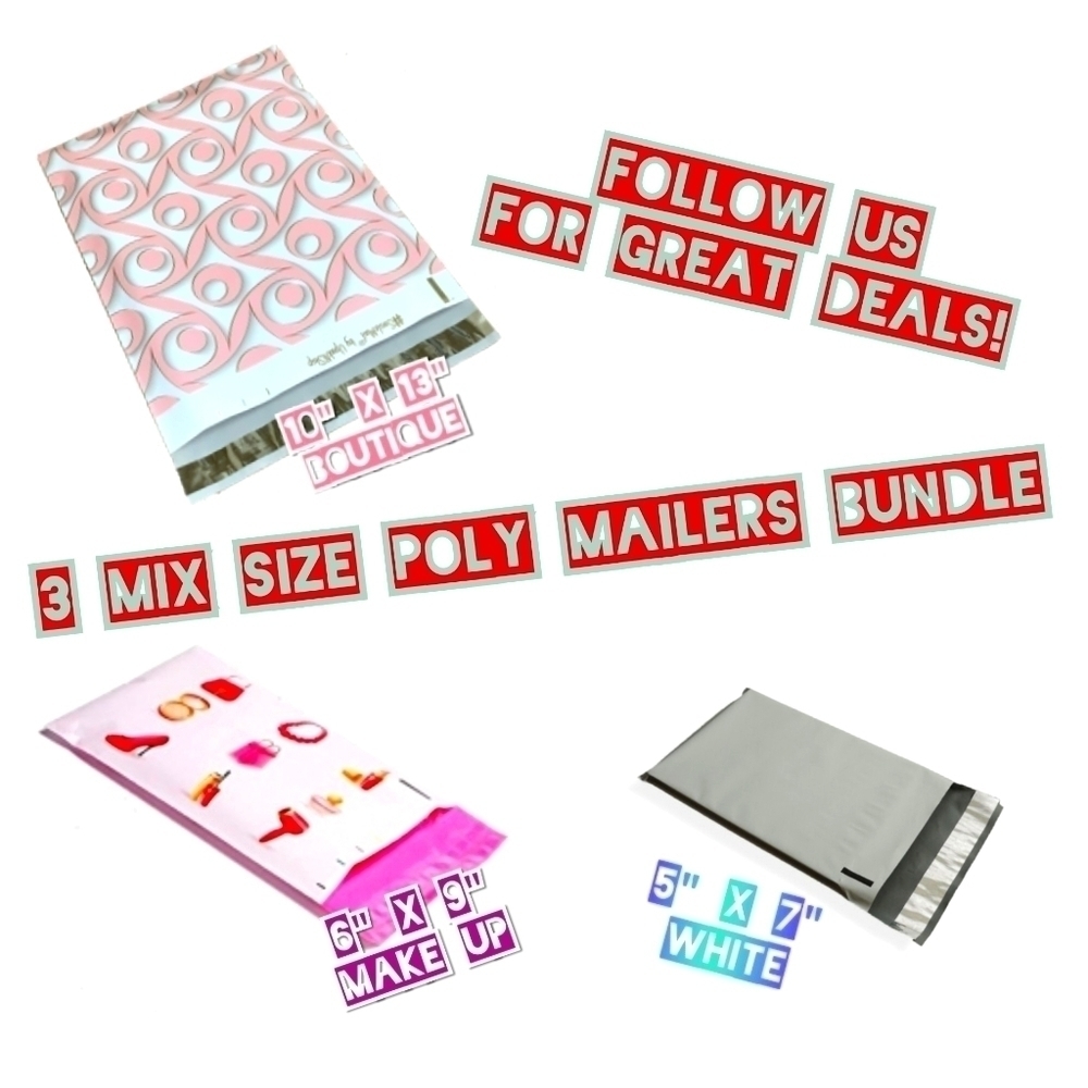 140 Mix Size Poly Mailer Bundle (5x7, 6x9 …